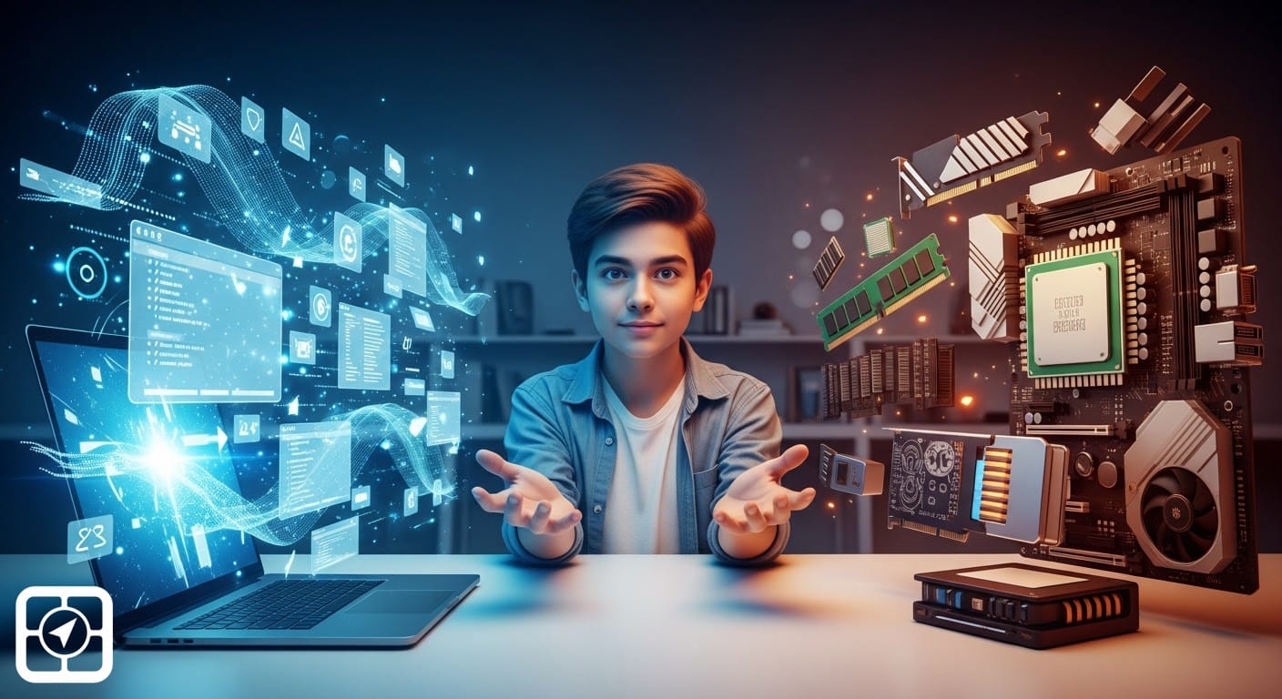 الفرق بين البرمجيات والعتاد (Software vs Hardware) شرح مبسط للمبتدئين