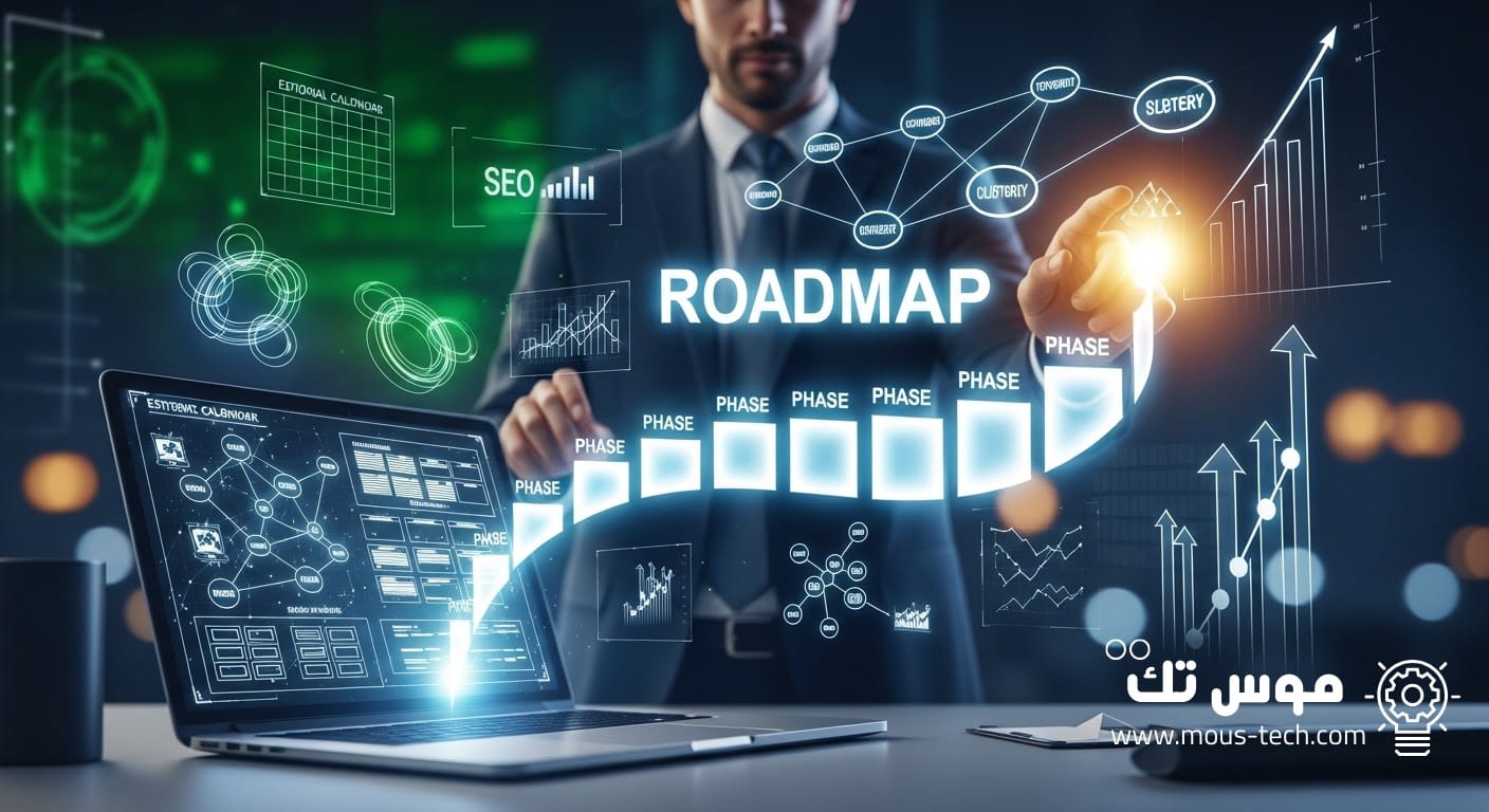 كيفية بناء خطة محتوى سيو ناجحة لموقع تقني جديد خطوة بخطوة (استراتيجية 90 يومًا)