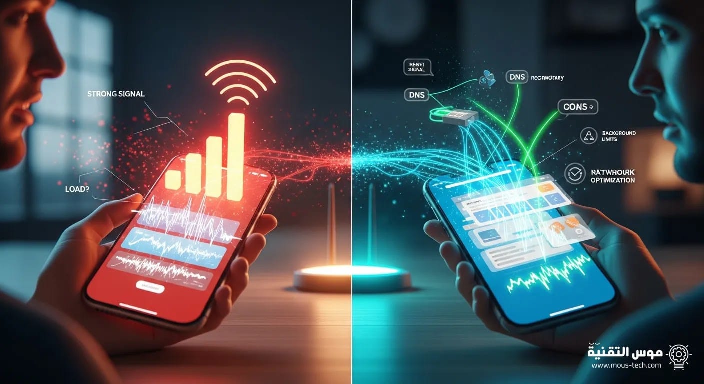 بطء الإنترنت في الهاتف رغم قوة الشبكة حلول عملية مجربة بطء الإنترنت في الهاتف رغم قوة الشبكة حلول عملية مجربة