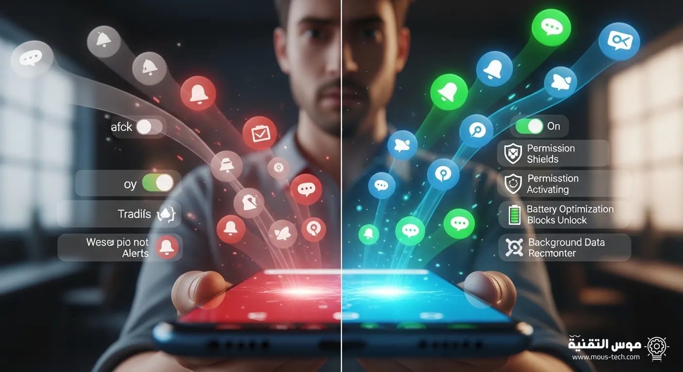 حل مشكلة عدم وصول الإشعارات في الأندرويد (إعدادات مهمة يجب تعديلها) حل مشكلة عدم وصول الإشعارات في الأندرويد (إعدادات مهمة يجب تعديلها)