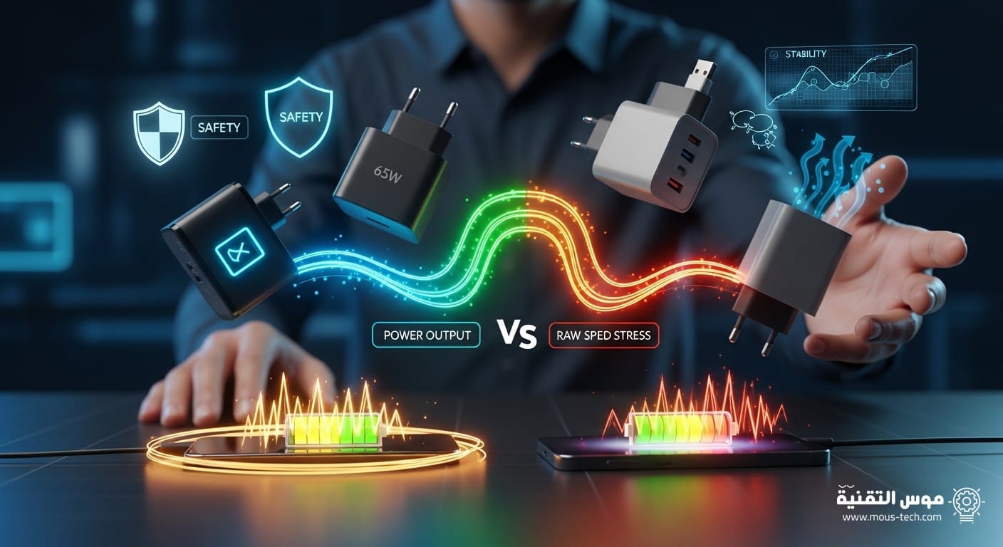 مقارنة أفضل شواحن سريعة للهواتف 2026 أي شاحن 65W آمن