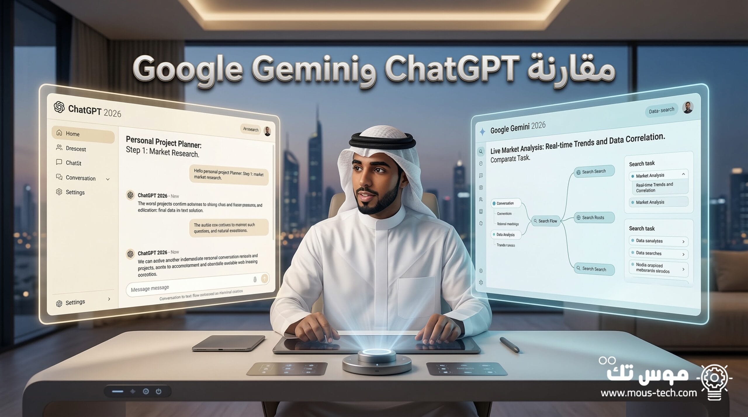 ChatGPT أم Gemini؟ مقارنة شاملة في 2026 ChatGPT أم Gemini؟ مقارنة شاملة في 2026