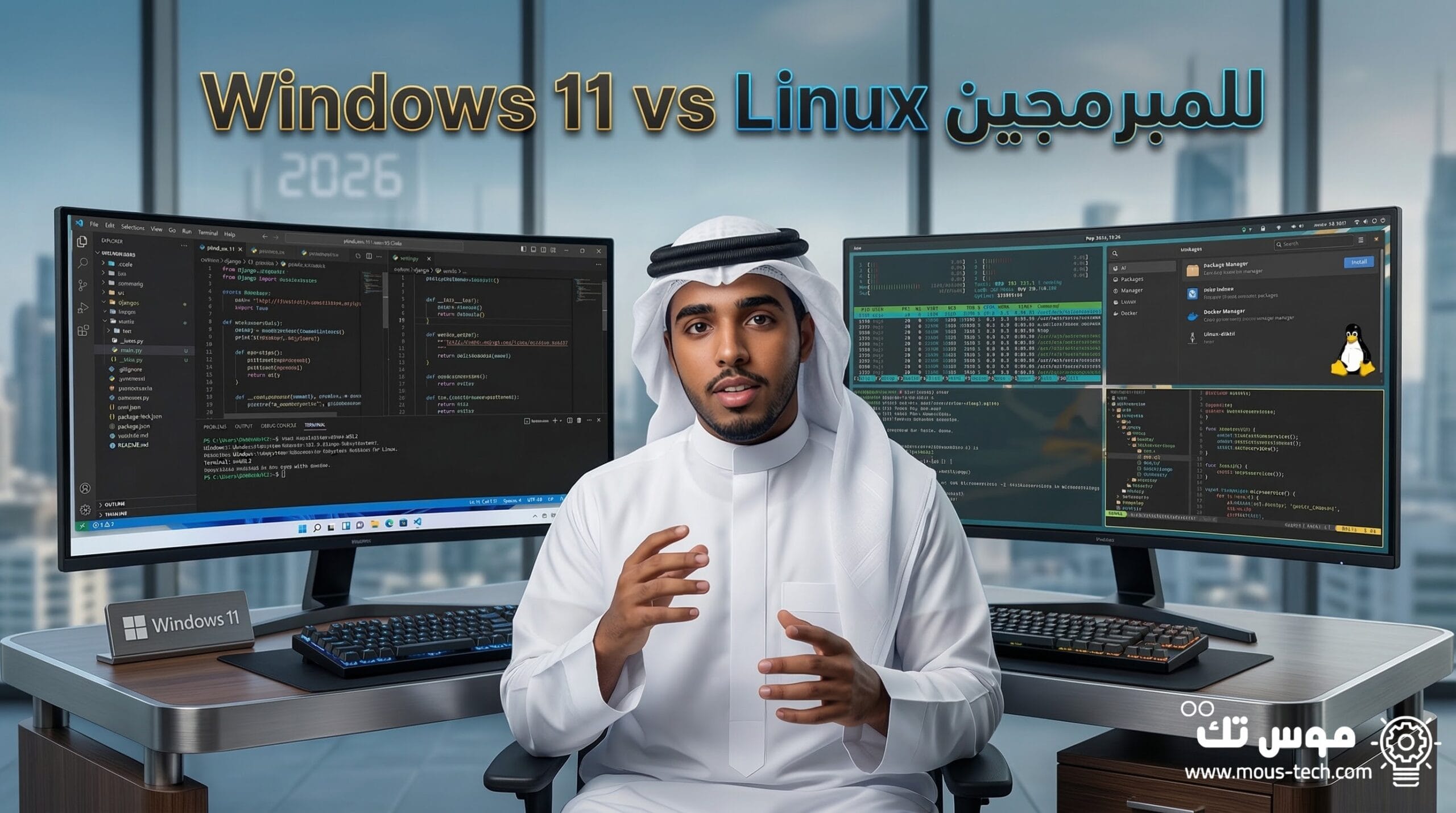 مقارنة بين Windows 11 وLinux أي نظام تشغيل أفضل للمبرمجين في 2026؟ مقارنة بين Windows 11 وLinux أي نظام تشغيل أفضل للمبرمجين في 2026؟