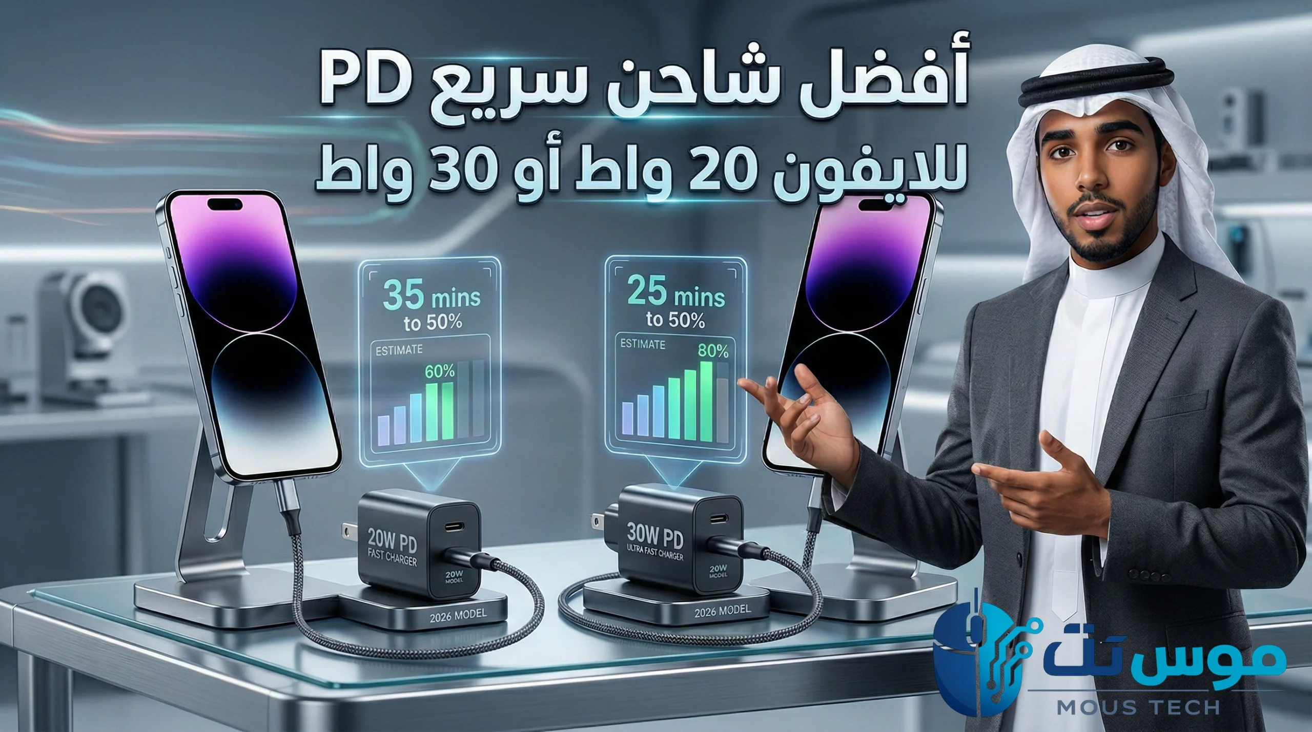 مقارنة بين شواحن PD السريعة للآيفون أيهما أفضل شاحن 20W أم 30W في 2026؟